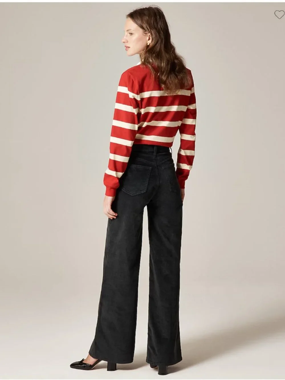 NWT J.Crew Wid-Leg Trouser in Black Washed Velvet 33/16 - Picture 3 of 6